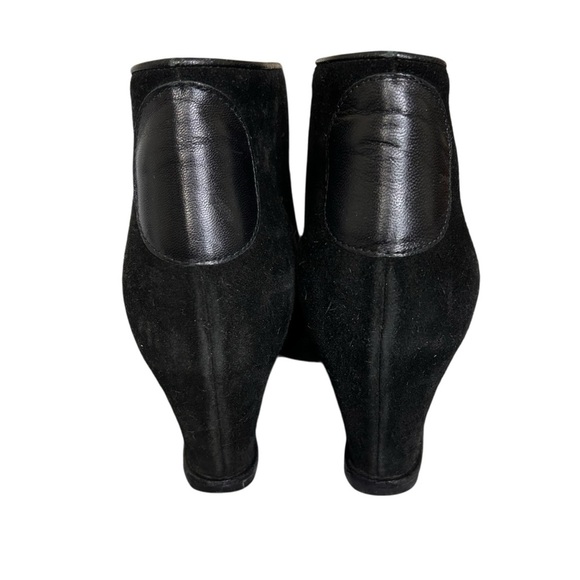 Stuart Weitzman Black Suede Wedge Boots SZ 6 - Picture 3 of 7